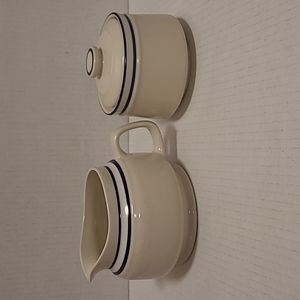 Mariner Blue Elegance Collection Creamer and Lidded Sugar Bowl